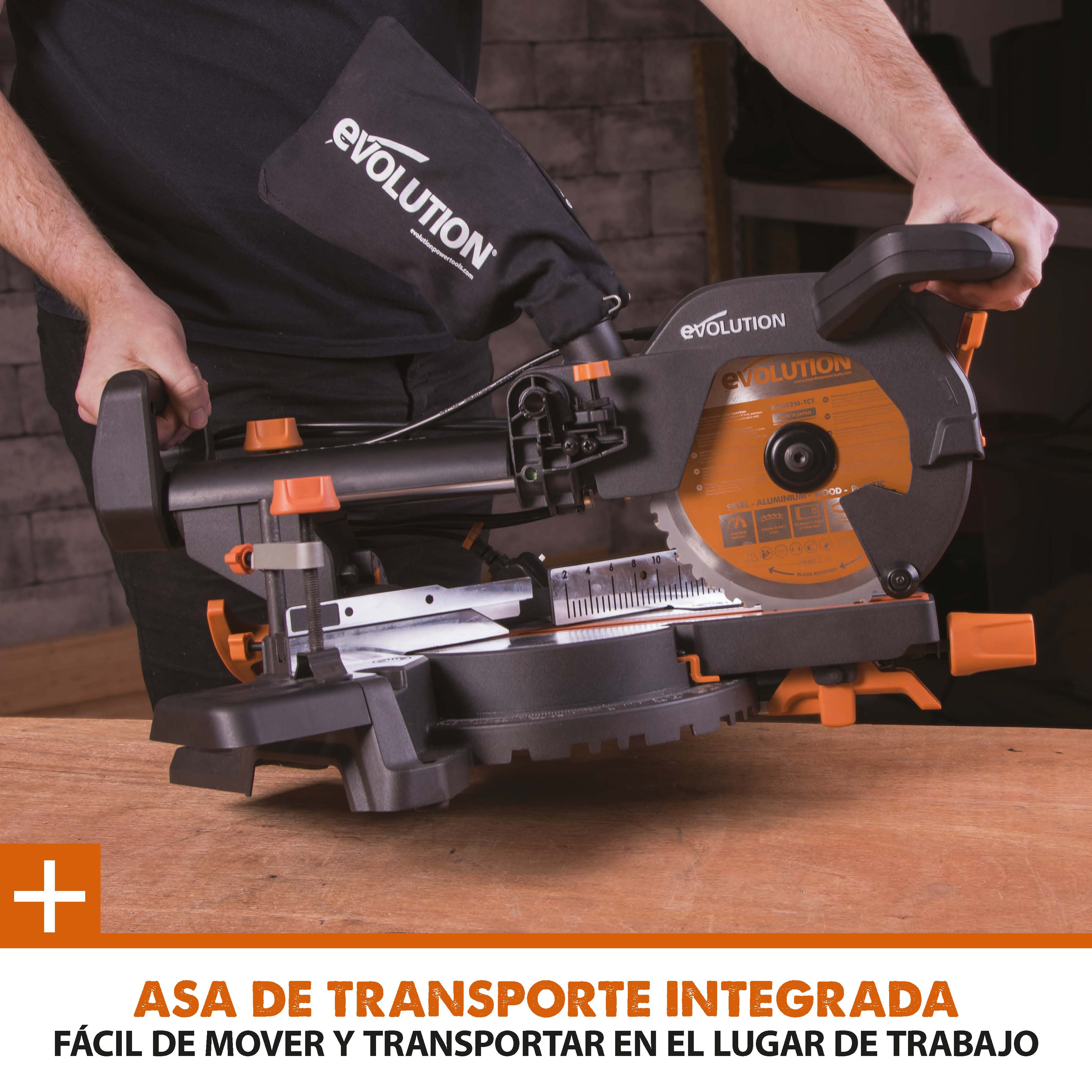 Ingletadora Telescópica R210SMS+ Evolution de 210mm con Hoja Multi-material TCT