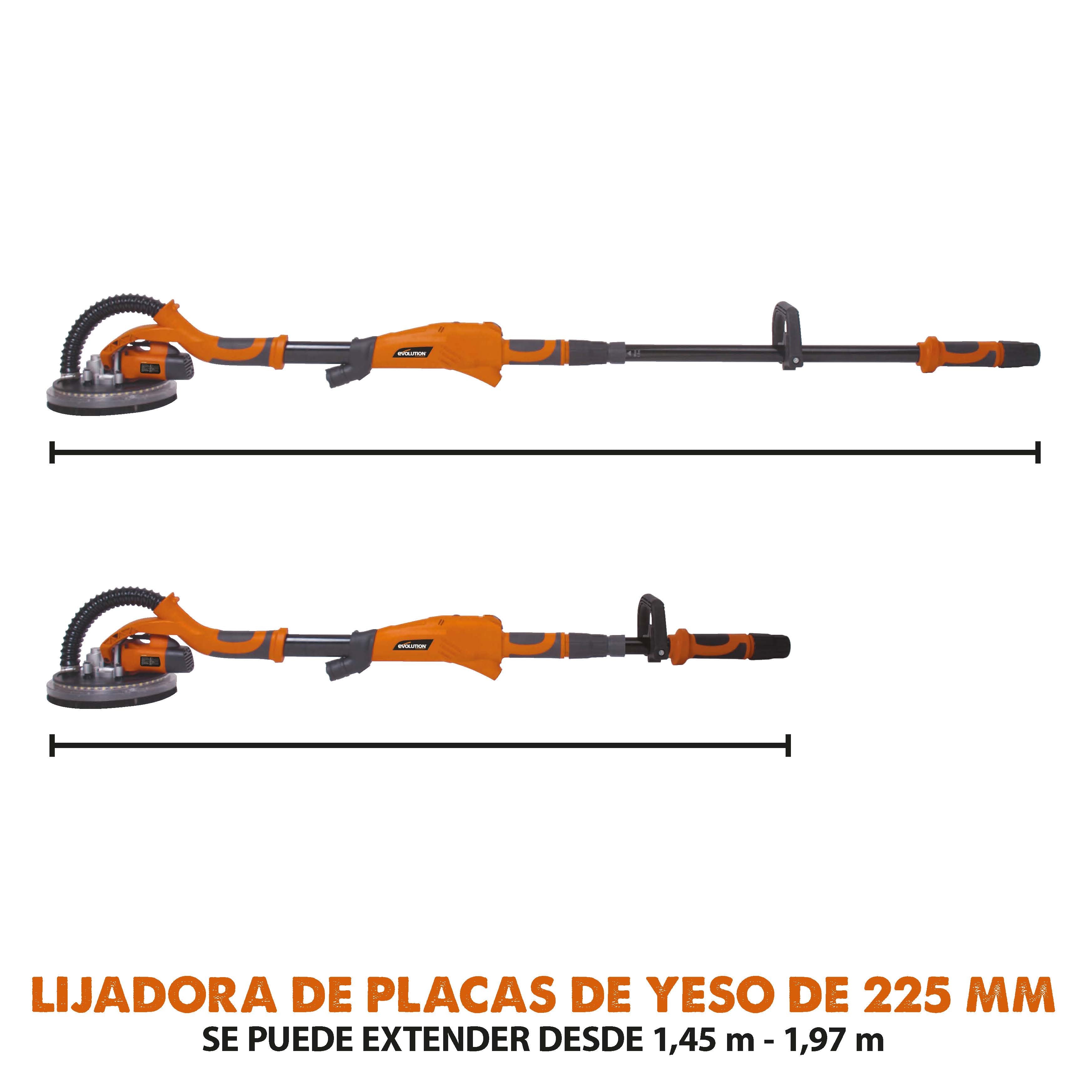 Lijadora Telescópica de pared y techo R225DWS Evolution con 6 discos abrasivos