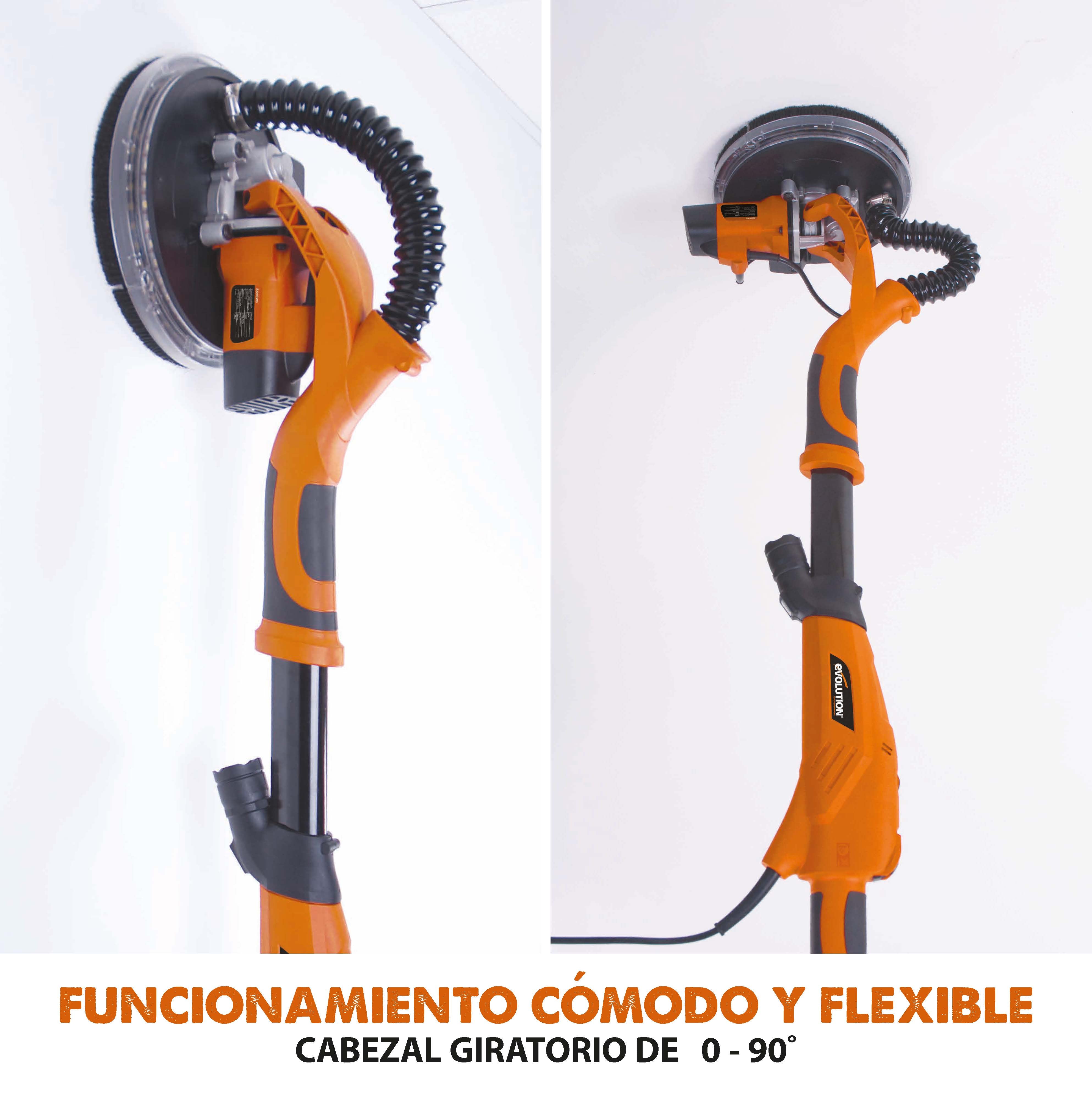 Lijadora Telescópica de pared y techo R225DWS Evolution con 6 discos abrasivos
