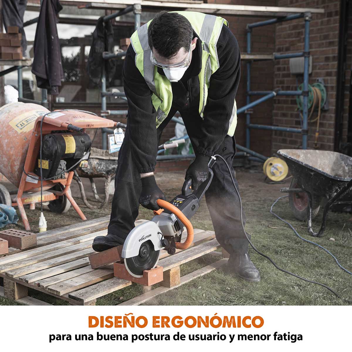 Sierra de Hormigón Eléctrica R230DCT Evolution de 230mm con Hoja de Diamante