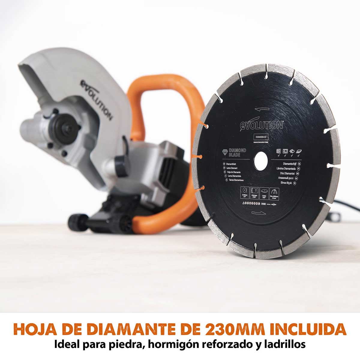 Sierra de Hormigón Eléctrica R230DCT Evolution de 230mm con Hoja de Diamante