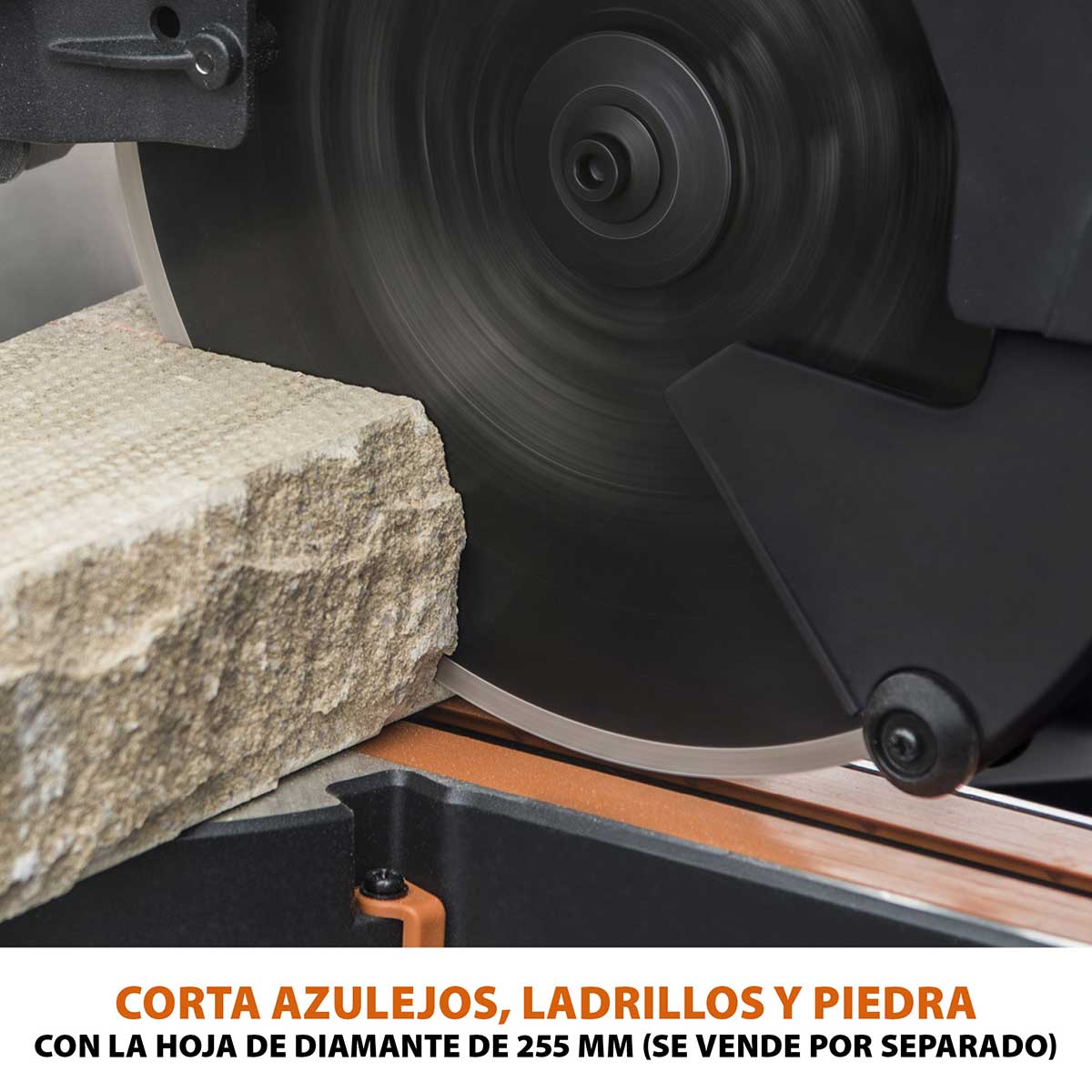 Pack Evolution - Ingletadora Telescópica de doble bisel R255SMS-DB+ Evolution de 255mm con Hoja Multi-material TCT y Soporte Universal PLUS