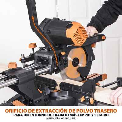 Pack Evolution - Ingletadora Telescópica de doble bisel R255SMS-DB+ Evolution de 255mm con Hoja Multi-material TCT y Soporte Universal PLUS
