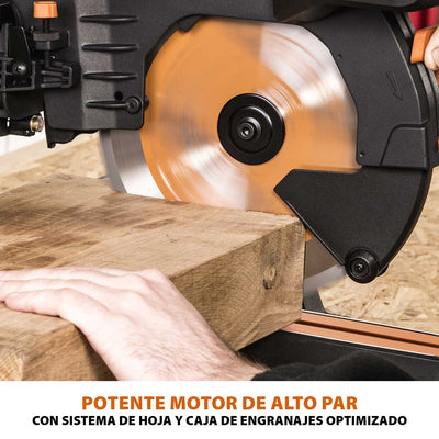Pack Evolution - Ingletadora Telescópica de doble bisel R255SMS-DB+ Evolution de 255mm con Hoja Multi-material TCT y Soporte Universal PLUS