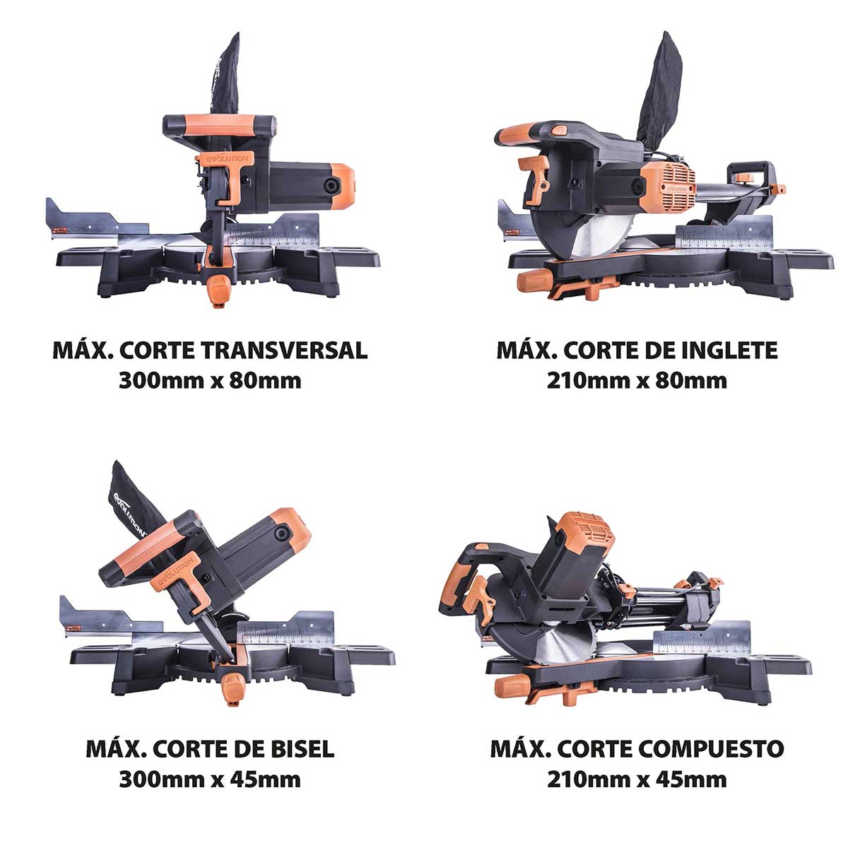 Pack Evolution - Ingletadora eléctrica de doble bisel R255SMS-DB+ con hoja multi-material TCT de 255mm + Hoja para madera premium