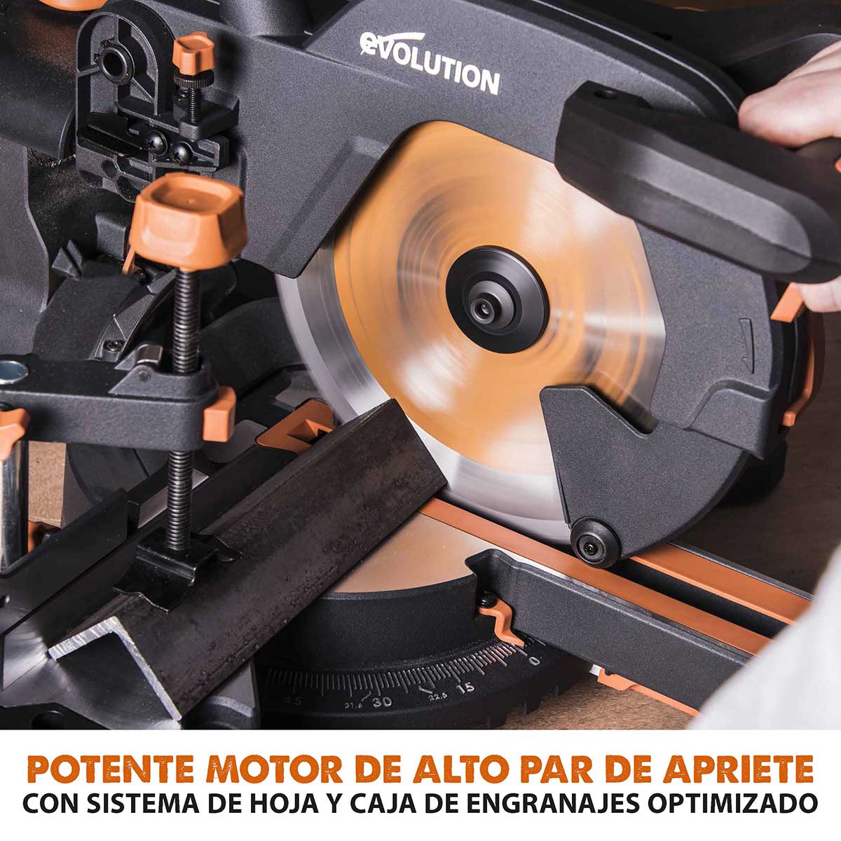 Pack Evolution - Ingletadora eléctrica de doble bisel R255SMS-DB+ con hoja multi-material TCT de 255mm + Hoja para madera premium