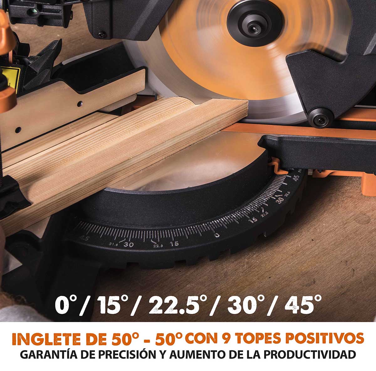 Pack Evolution - Ingletadora eléctrica de doble bisel R255SMS-DB+ con hoja multi-material TCT de 255mm + Hoja para madera premium