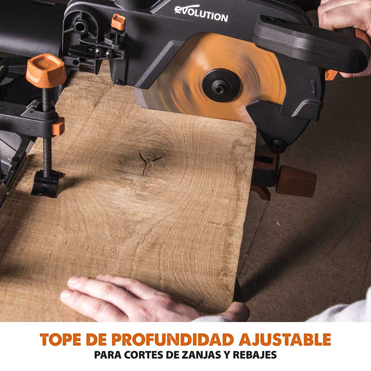 Pack Evolution - Ingletadora Telescópica R255SMS+ Evolution de 255mm con Hoja Multi-material TCT y Soporte Universal