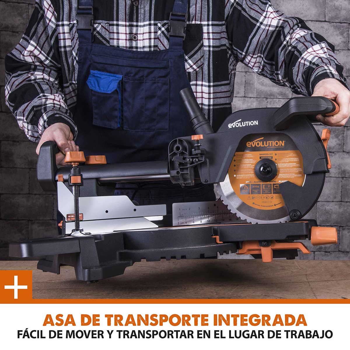 Pack Evolution - Ingletadora eléctrica de doble bisel R255SMS-DB+ con hoja multi-material TCT de 255mm + Hoja para madera premium