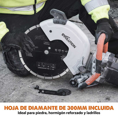 Pack Evolution - Sierra de Hormigón Eléctrica R300DCT con Disco Diamantado de 300 mm + Mezclador Twister