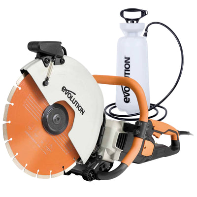 Pack Evolution - Sierra de Hormigón Eléctrica 350 mm R350DCT+ y Disco Diamantado Premium + Deposito de Agua Manual 15L