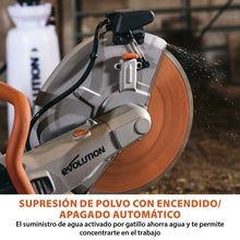 Sierra de Hormigón Eléctrica R350DCT+ de Evolution de 350 mm con sistema anti-polvo y disco diamantado premium