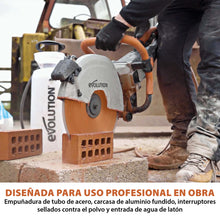 Sierra de Hormigón Eléctrica R350DCT+ de Evolution de 350 mm con sistema anti-polvo y disco diamantado premium