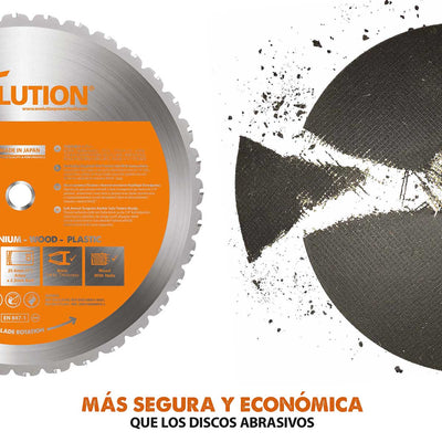 Pack Evolution - Sierra de Corte R355CPS de 355 mm con Hoja Multi-material TCT + Soporte