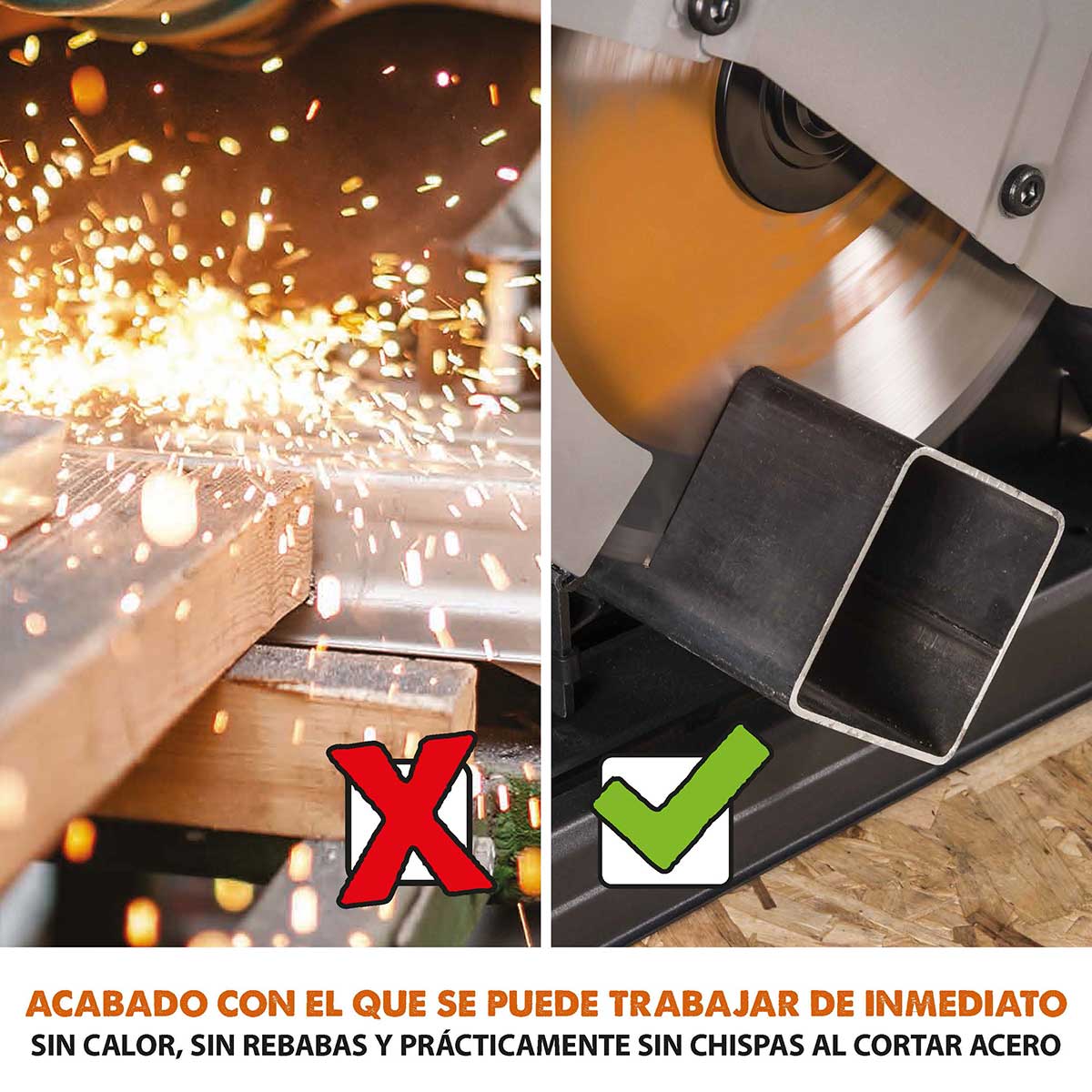 Pack Evolution - Sierra de Corte R355CPS de 355 mm con Hoja Multi-material TCT + Soporte