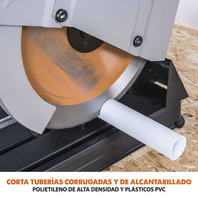 Pack Evolution - Sierra de Corte R355CPS de 355 mm con Hoja Multi-material TCT + Soporte