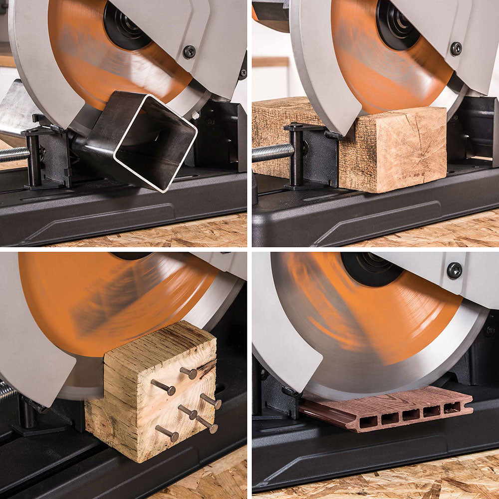 Hoja TCT para Sierra de Corte Evolution de 355mm, 36 dientes, con un Agujero de 25,4 mm para corte Multi-material