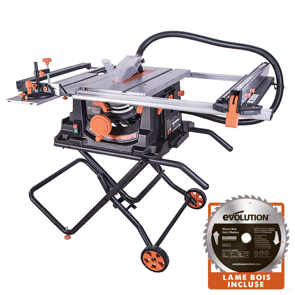 Pack Evolution - Sierra de mesa RAGE5-S  Evolution de 255mm con hoja multi-material TCT + hoja para madera adicional