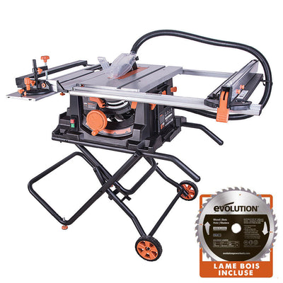Pack Evolution - Sierra de mesa RAGE5-S  Evolution de 255mm con hoja multi-material TCT + hoja para madera adicional
