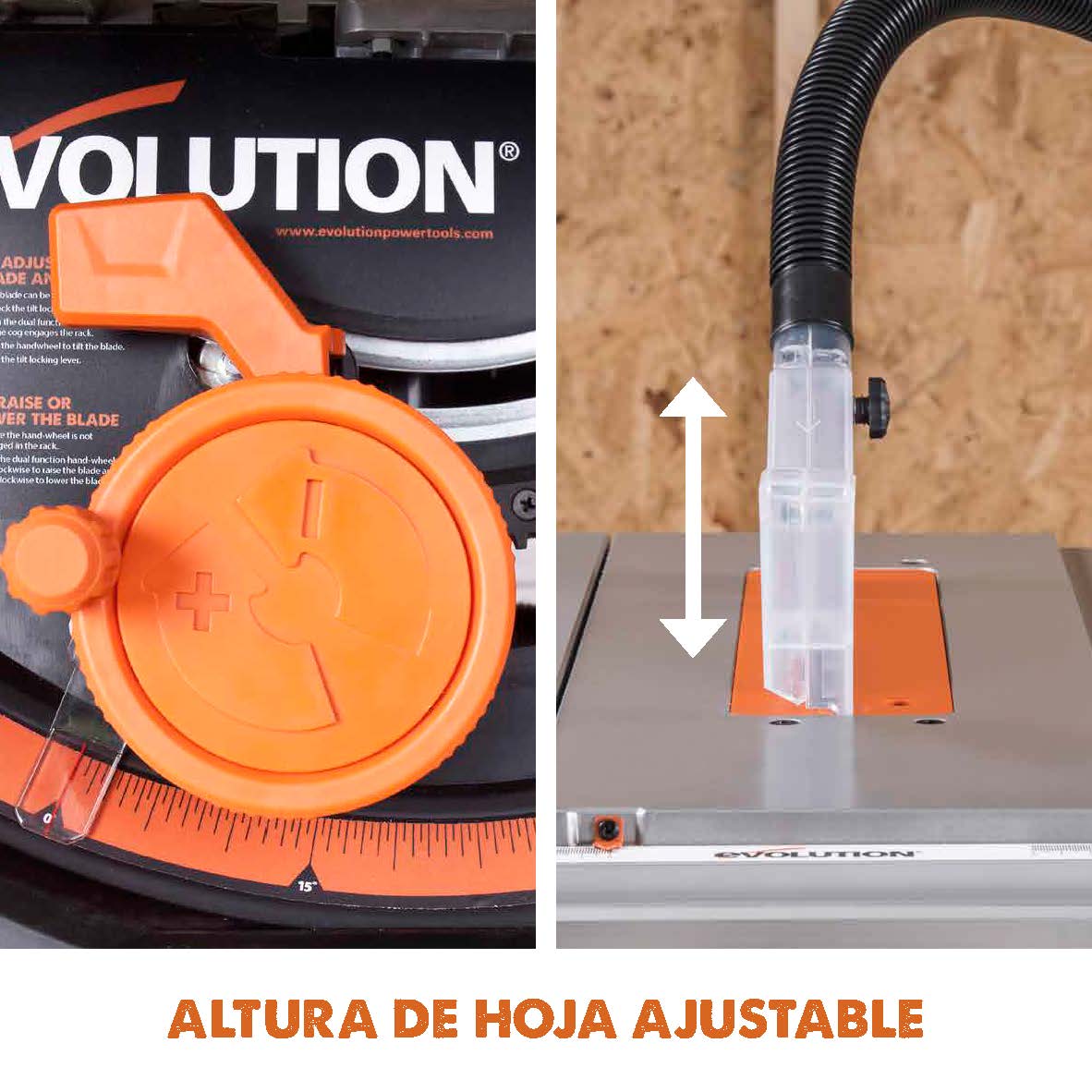 Pack Evolution - Sierra de mesa RAGE5-S  Evolution de 255mm con hoja multi-material TCT + hoja para madera adicional