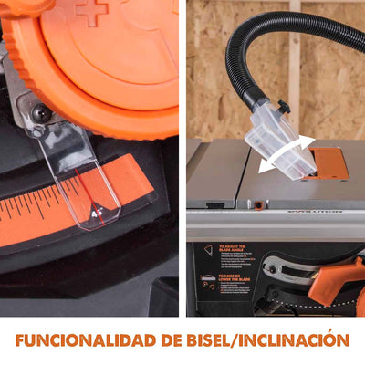 Pack Evolution - Sierra de mesa RAGE5-S  Evolution de 255mm con hoja multi-material TCT + hoja para madera adicional