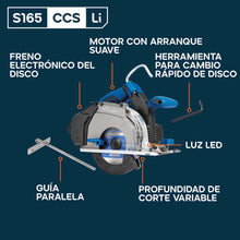 Sierra circular inalámbrica S165CCS-Li para corte de metal sin batería ni cargador