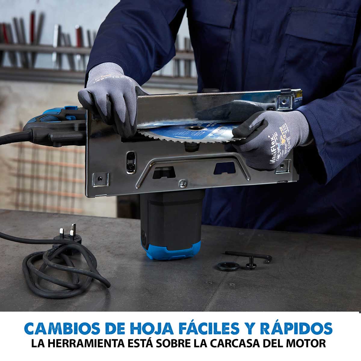 Pack Evolution - Sierra circular S210CCS de 210mm para corte de metal con Guía de Corte de 2,8 m