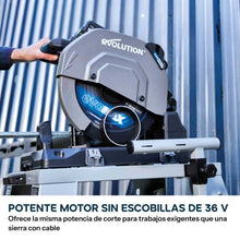 Sierra de corte inalámbrica de 355mm S355CPS-Li para cortar metales, con motor sin escobillas de 36V y hoja EvoMax