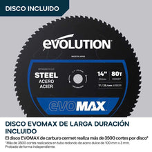 Sierra de corte inalámbrica de 355mm S355CPS-Li para cortar metales, con motor sin escobillas de 36V y hoja EvoMax