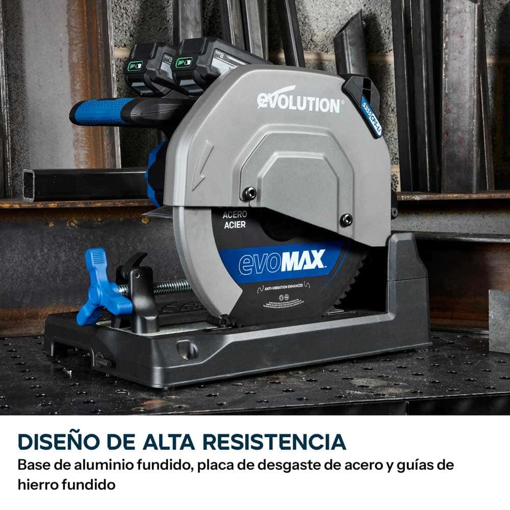 Sierra de corte inalámbrica de 355mm S355CPS-Li para cortar metales, con motor sin escobillas de 36V y hoja EvoMax