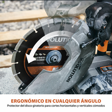 Sierra de hormigón inalámbrica R260DCT-Li de 260 mm con supresión automática de polvo por agua y disco diamantado premium de corte ultrafino