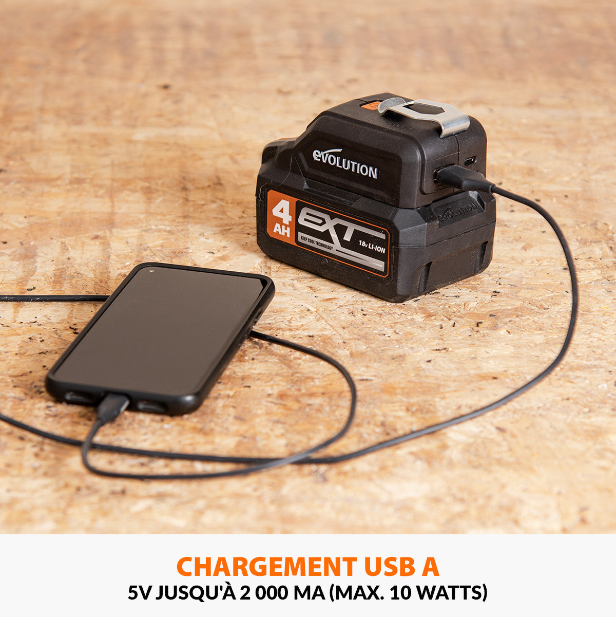 Accesorio para batería Evolution cargador USB y luz LED