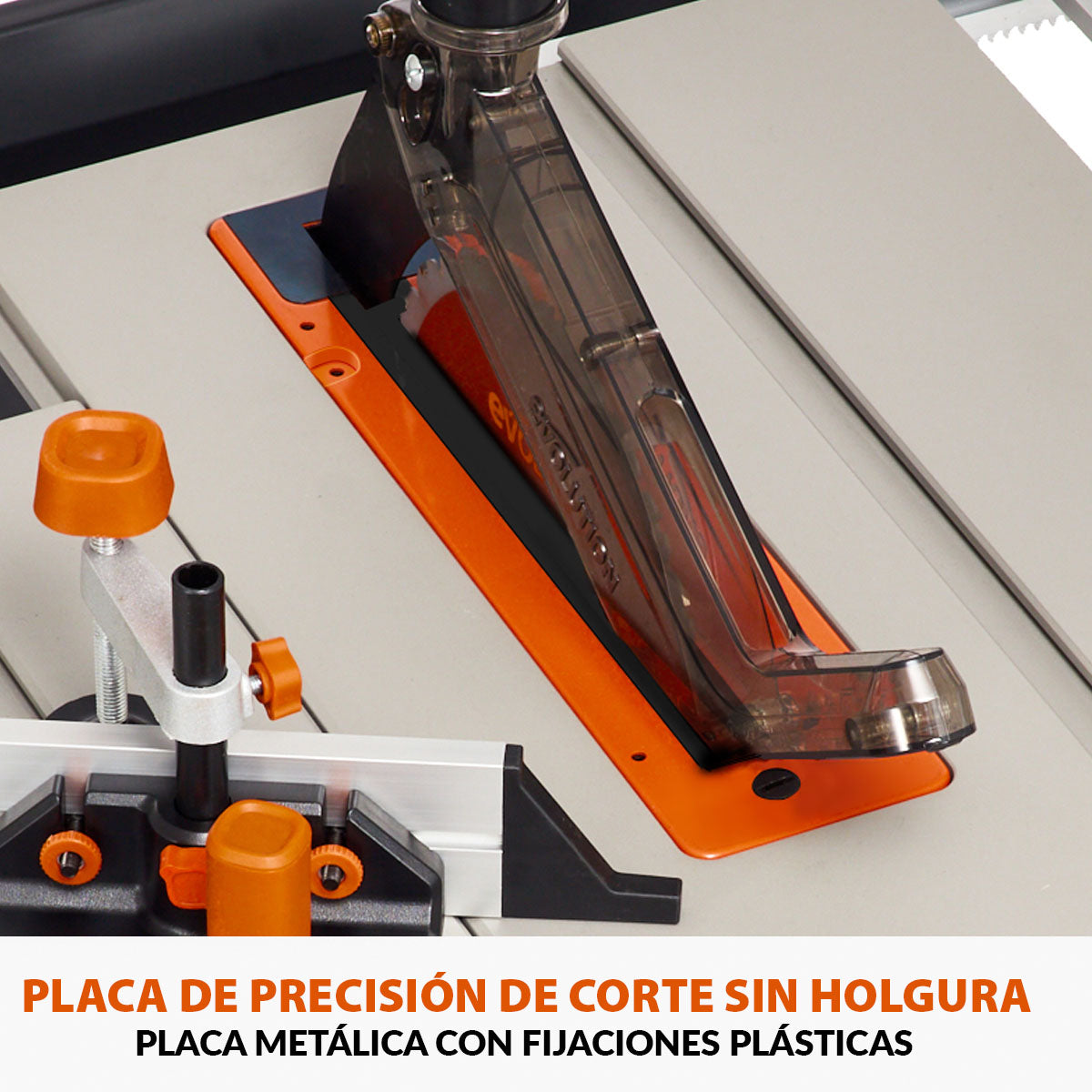 Placa Zero Clearance de precisión para Sierra de Mesa Evolution R255TBL & R255TBL+