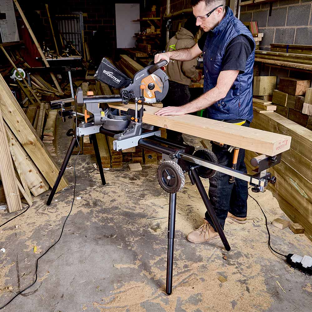 Pack Evolution - Ingletadora eléctrica R255SMS+ de 255mm con hoja multi-material TCT + Soporte Evolution PLUS