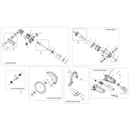 Evolution R255DCT Cortadora de disco / sierra para hormigón Repuestos