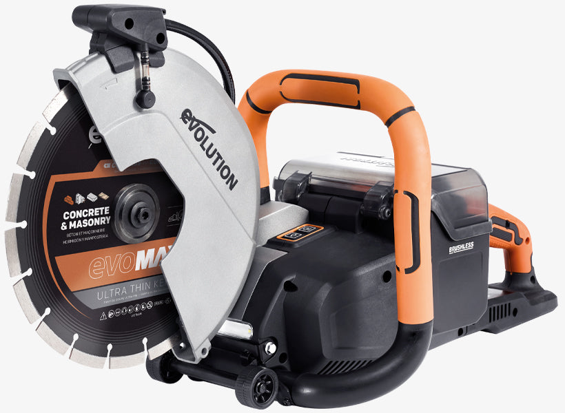 Sierra de hormigón inalámbrica R260DCT-Li de 260 mm con supresión automática de polvo por agua y disco diamantado premium de corte ultrafino sin batería