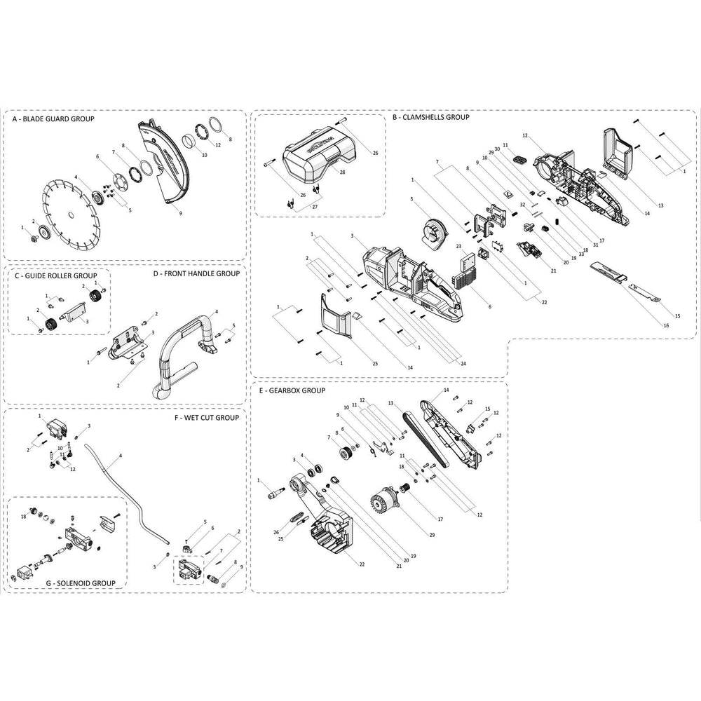Evolution R260DCT-Li Cortadora de disco / sierra para hormigón Repuestos