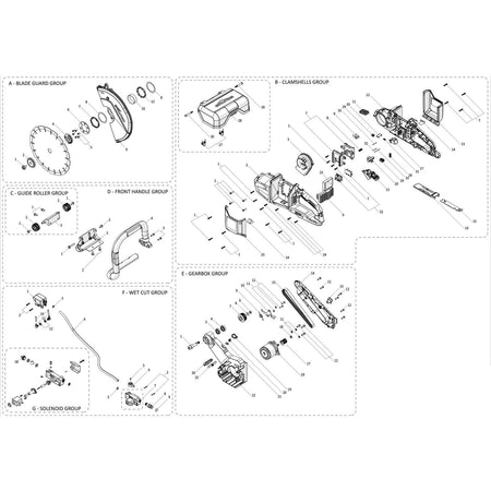 Evolution R260DCT-Li Cortadora de disco / sierra para hormigón Repuestos