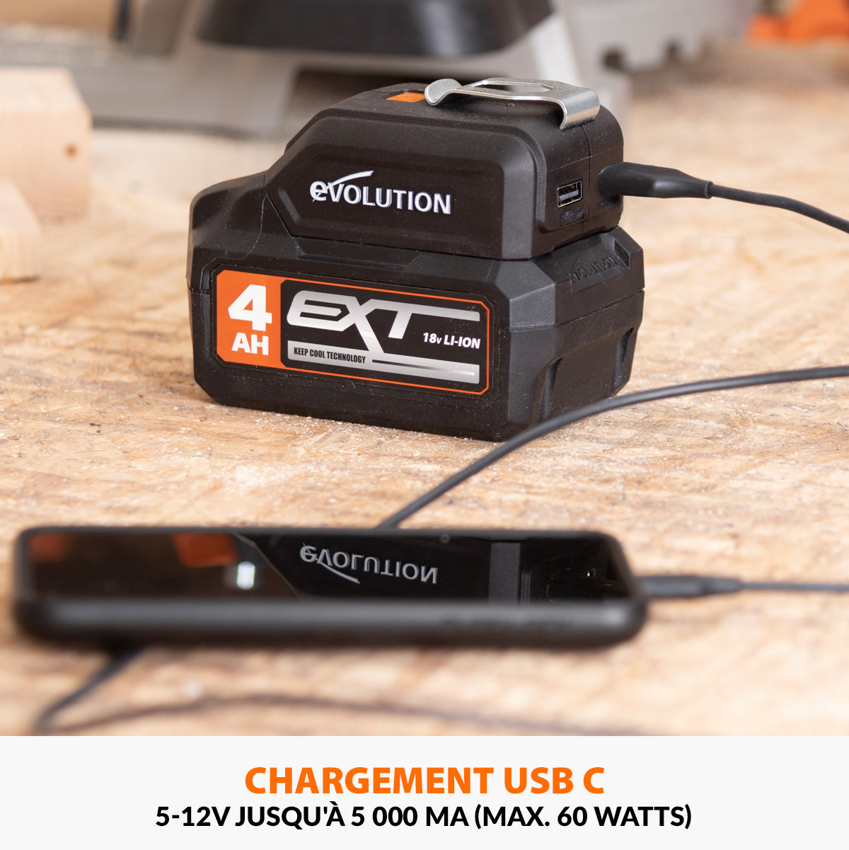 Accesorio para batería Evolution cargador USB y luz LED